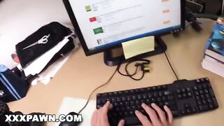 Broke college babe Nicki Ortega gets fucked in pawn shop