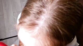 A sexy blond girl made a stunning blowjob for her brother in HD