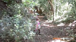 Three African girls try lesbian sex and pussy eating in a steamy homemade scene