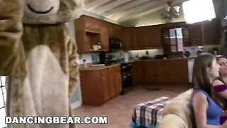 Crazy girls Emma Taylor and Ava Addams get wild with big swinging dicks
