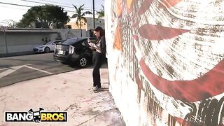 Brunette Roxii Blair gets banged by stranger in his car
