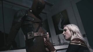 Deadpool fucks Captain Marvel in a steamy scene