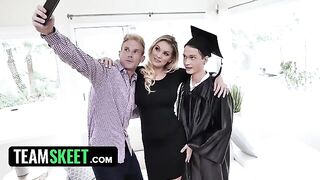 Busty stepmom Kenzie Taylor rewards her stepson with wet pussy on graduation
