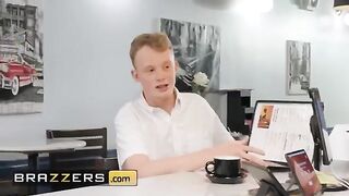 Bored waitress Syren De Mer getting fucked in the kitchen by a big dick