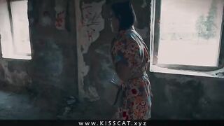 The babe was kissed in public by a stranger in an abandoned house