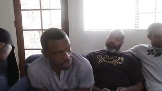Karen is the boss of a group of guys who love to surround her with their huge cocks