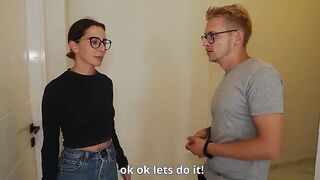 The husband watches as his wife gets intimate with a realtor for a discount