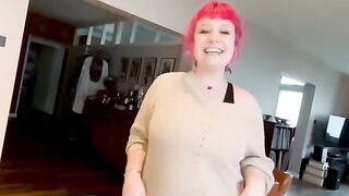Proxy Paige gets her asshole stretched while cooking pasta