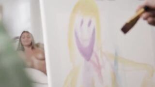 Art class gets wild with a hot threesome featuring stunning London River and Kayley Gunner