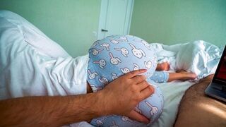 The step sister helps her brother to experience orgasm and releases cum