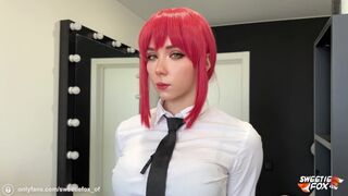 Makima, the dominant one, enjoys intense sex and dirty talk