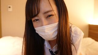 A Japanese girl wearing a sailor uniform gave the guy a handjob and brought him to orgasm