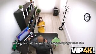 A girl needs quick money, so she gets fucked in the office