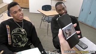 Kenzie Love gets her pussy railed by two BBCs in a 2 on 1 action
