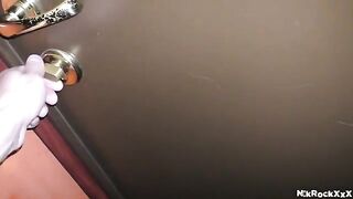 A stalker is following and fucking a blonde teen