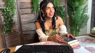 A girl is getting fucked in the bookstore, embodying forbidden desire