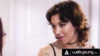 College girl Brooklyn Gray has passionate sex with her girlfriend in a steamy session