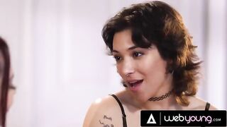 College girl Brooklyn Gray has passionate sex with her girlfriend in a steamy session
