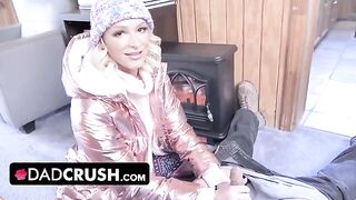 Pervert daddy fucks his stepdaughter’s pussy and cum on her face