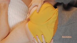 One outfit, two passionate people getting intimate in missionary style