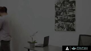 Two college guys get fucked by big-titted BBW Natasha Nice in a steamy nuru massage scene