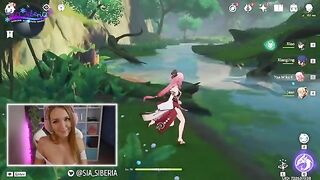 A gamer girl with a perfect body donates her pussy in a roleplay