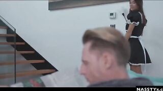 A hot Spanish maid, the stunning Liya Silver, gets fucked while her mistress is out