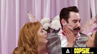 Lauren Phillips and April Olsen fuck Tommy Pistol in a steamy PIN THE SOCK ON THE COCK game