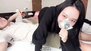 Inserting a cock ring and moaning with intensity during sex