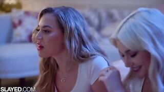 Two voluptuous girls, Skye and Blake, enjoy passionate lesbian sex with intense pleasure