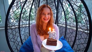 A cutie celebrated her 18th birthday with a passionate, intense encounter