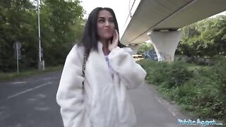 Petite teen gets fucked by stranger after almost getting hit by taxi