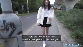 Petite teen gets fucked by stranger after almost getting hit by taxi