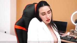 A step mom gets her boy's cock sucked after he's caught jerking off