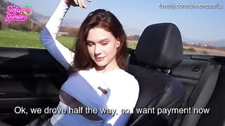 Public sex with a sweet girl in her car, she paid with her pussy