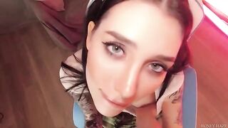 A young gamer girl cheats on her BF with a stepbrother
