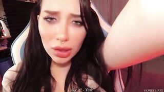 A young gamer girl cheats on her BF with a stepbrother