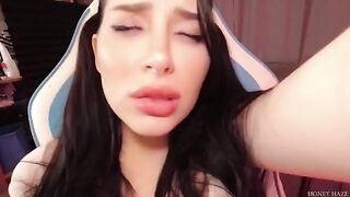 A young gamer girl cheats on her BF with a stepbrother