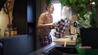 The couple was spotted having sex in the kitchen