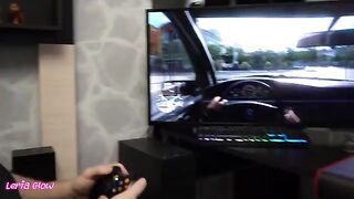 Distracting her BF with sex while he plays