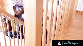 Emily caught her bestie masturbating, then they had hot lesbian sex