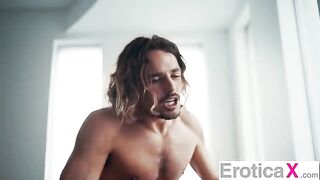 A hot brunette has a lazy afternoon with intense and sensual sex