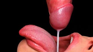 The best blowjob with milk in your life, all cum in mouth, sloppy sucking dick ASMR