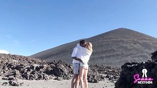 We climbed a volcano and he erupted in my mouth, a wild adventure!