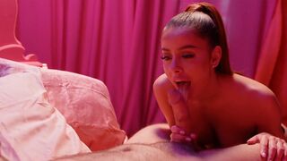 A girl is trying to get a promotion through her boss in a steamy office encounter