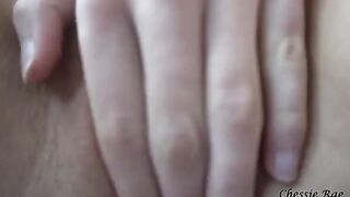 The girl with big boobs rubs her wet pussy in POV and fucks a huge dick