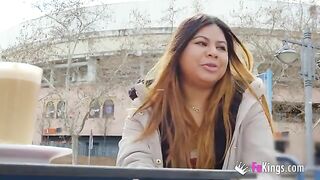 Fat Latina Yiyi Candy shows her body on the street before getting fucked