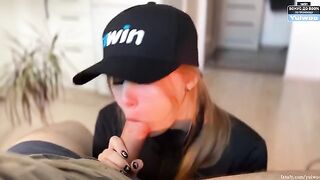 Today you deserve a blowjob, and here’s a hot blonde to prove it