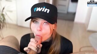 Today you deserve a blowjob, and here’s a hot blonde to prove it