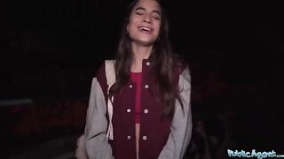 Hot French model gets fucked outdoors for cash with Public Agent
